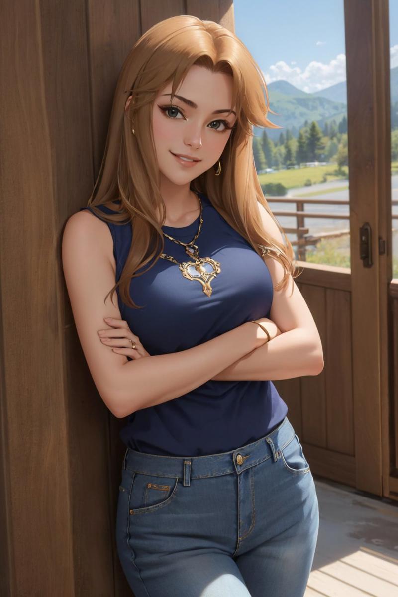 00055-4126508023-(masterpiece, best quality_1.2), , cowboy shot, solo, 1girl, matsumoto sarina, smile, looking at viewer, crossed arms, sleeveles.jpg